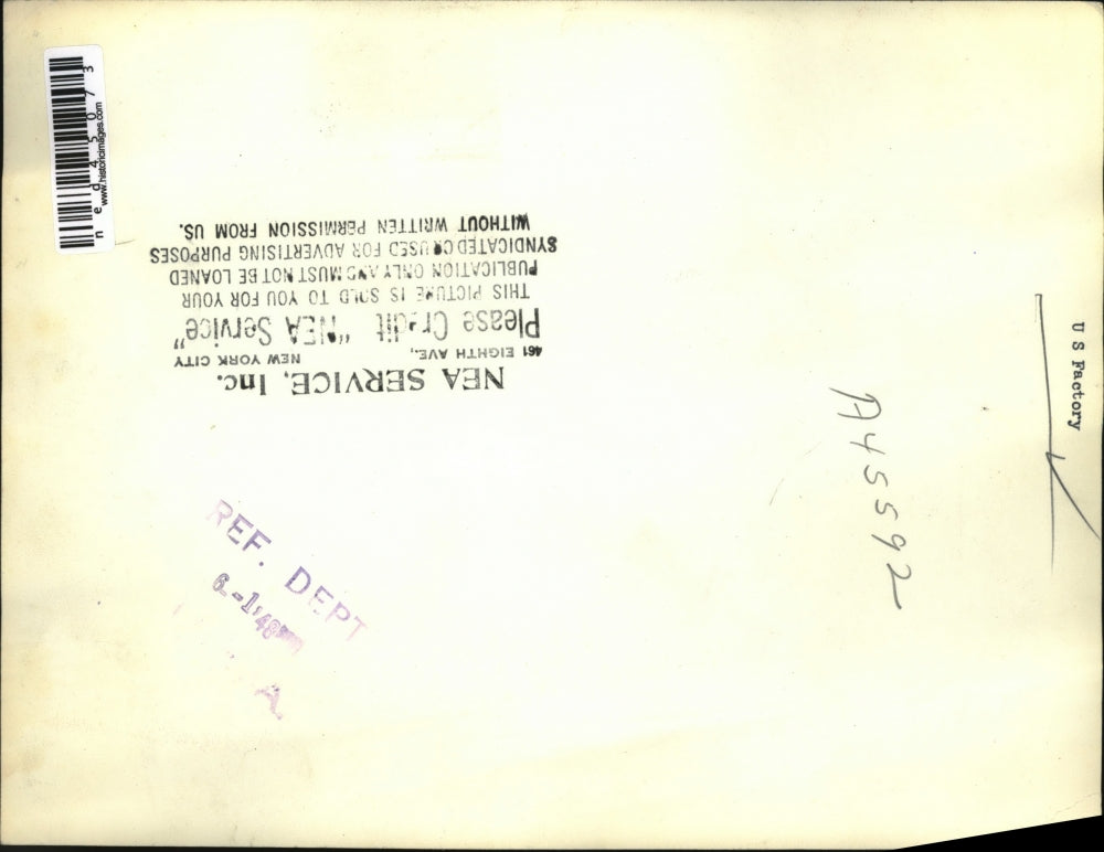 1948 Press Photo US Factory Wheel At Work