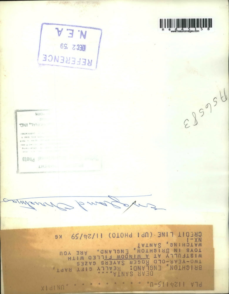 1959 Press Photo Roger Sayers' Wish to Santa