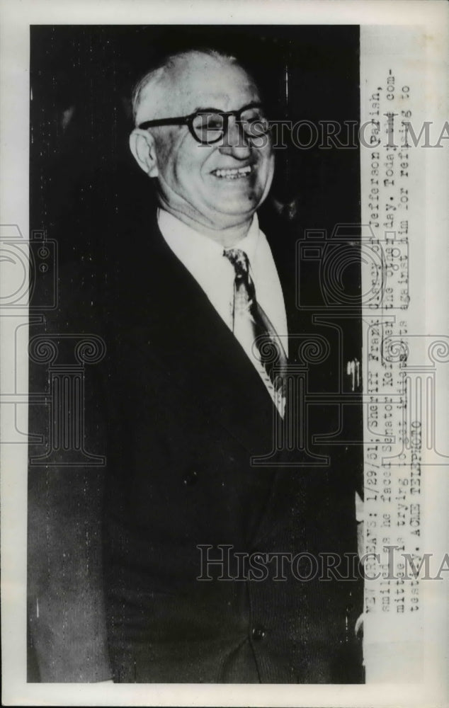 1951 Press Photo Frank Clancy Jefferson Parish Sheriff Indicted