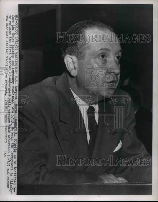 1955 Press Photo Surgeon General Leonard Scheele testified in court - ned45212