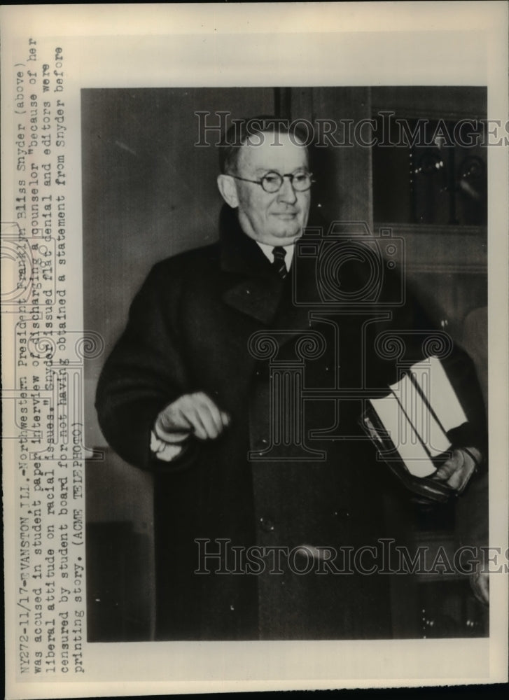 1948 Press Photo Northwestern President Franklyn Bliss Snyder