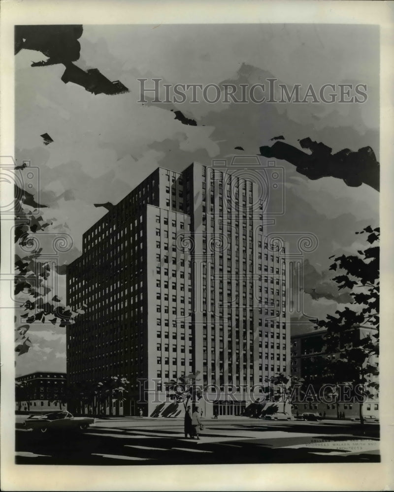 1957 Press Photo Architects' presentation of Interchurch Center