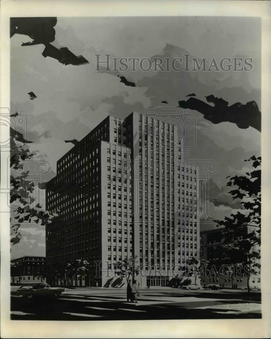 1957 Press Photo Architects' presentation of Interchurch Center