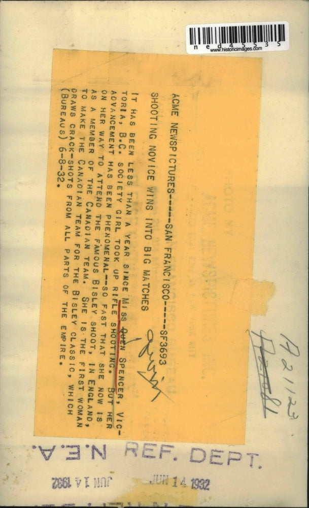 1932 Press Photo Quinn Soencer Victoria BC society girl on her way to attend