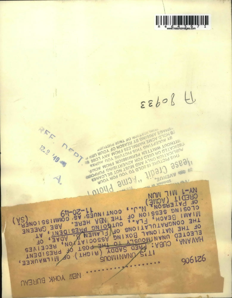 1949 Press Photo Havana Cuba Fred Saddy Milwaukee Flamen B Adae Miami Beach