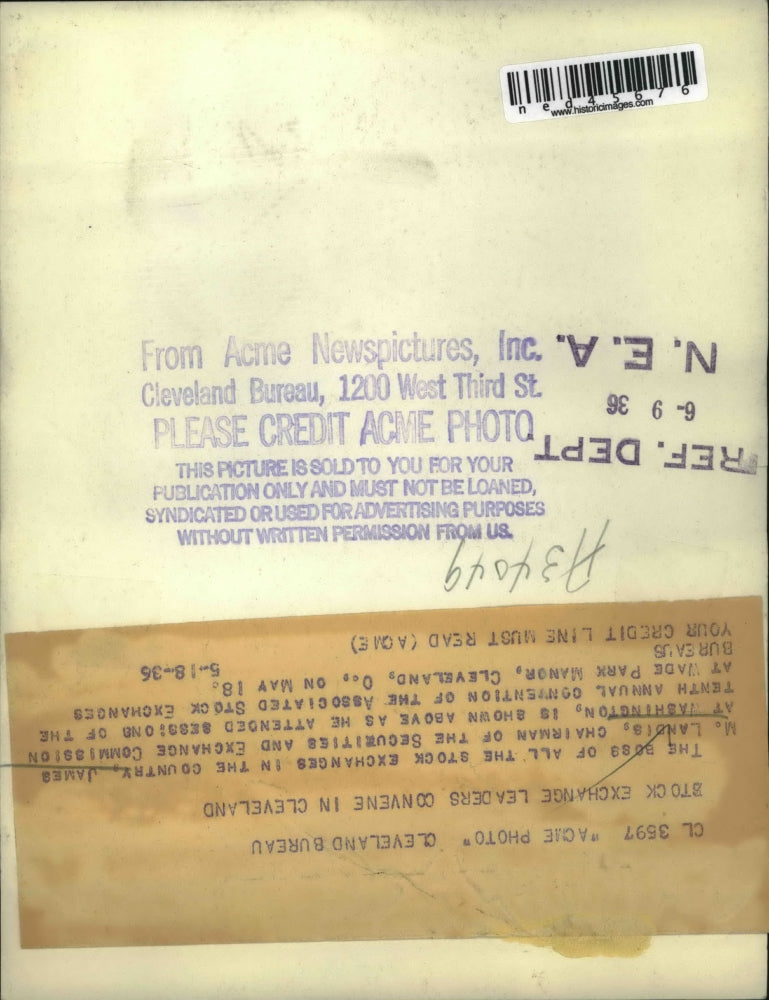 1936 Press Photo James M. Landis Attends Session Of 10th Annual Convention