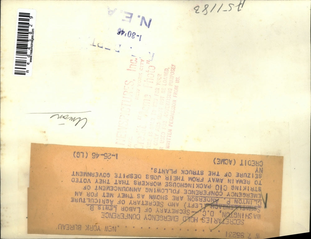 1946 Press Photo Two Secretaries Met for an Emergency Conference