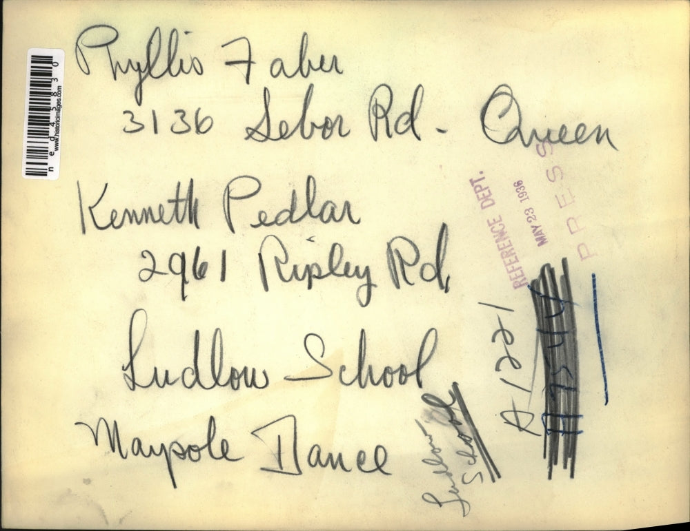 1936 Press Photo Ludlow School Maysole Dance