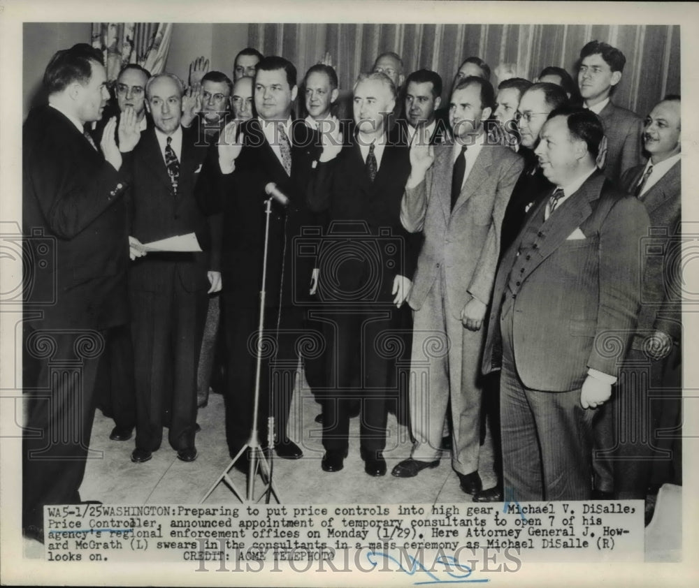 1951 Press Photo Announcement of Temporary Consultants