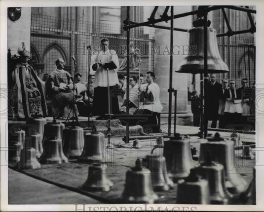 1954 Press Photo Forty-one New Bells for Cathedral of Rouen