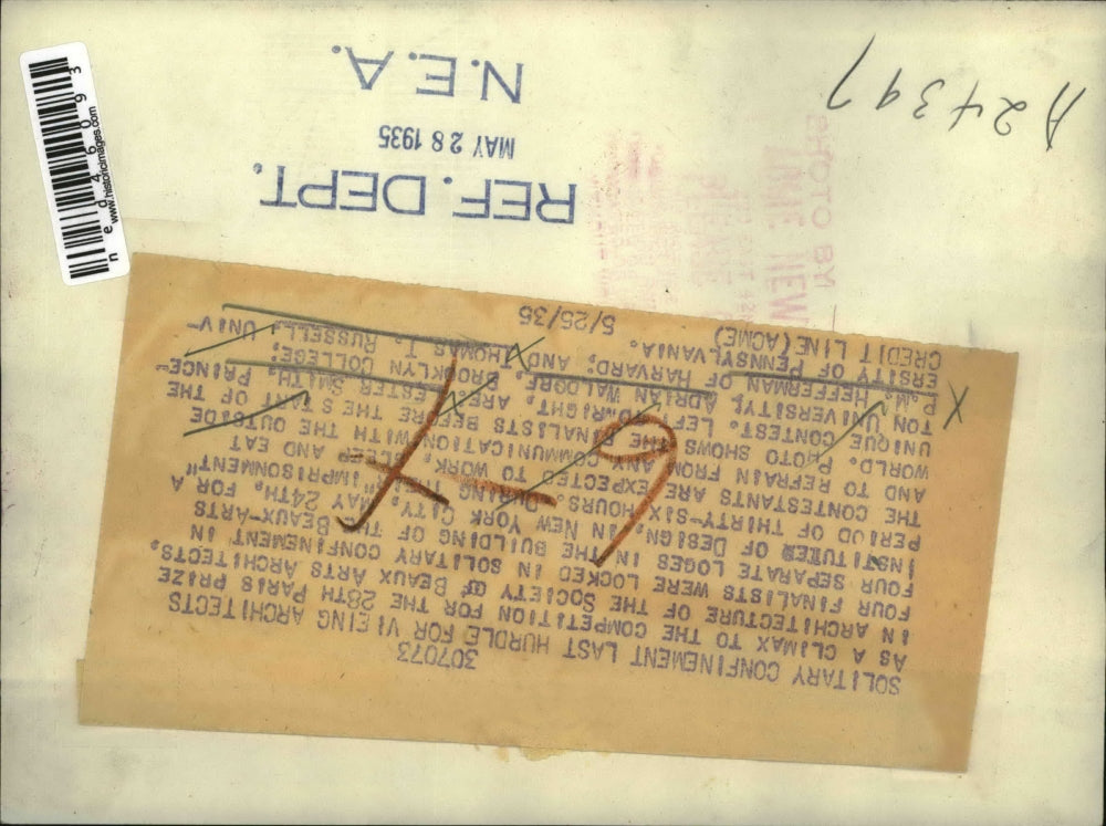 1936 Press Photo Four Finalists compete for 28th Paris Prize in Architecture