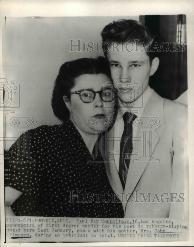 Load image into Gallery viewer, 1957 Press Photo Phoenix Az Paul Ray COuncilman convicted of first degree murder
