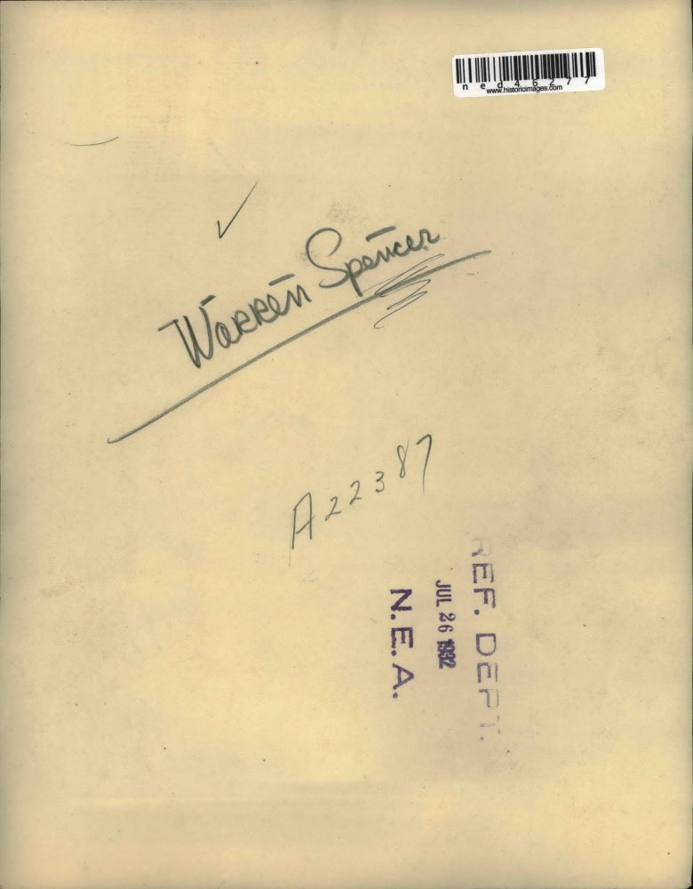 1932 Press Photo Warren Spencer