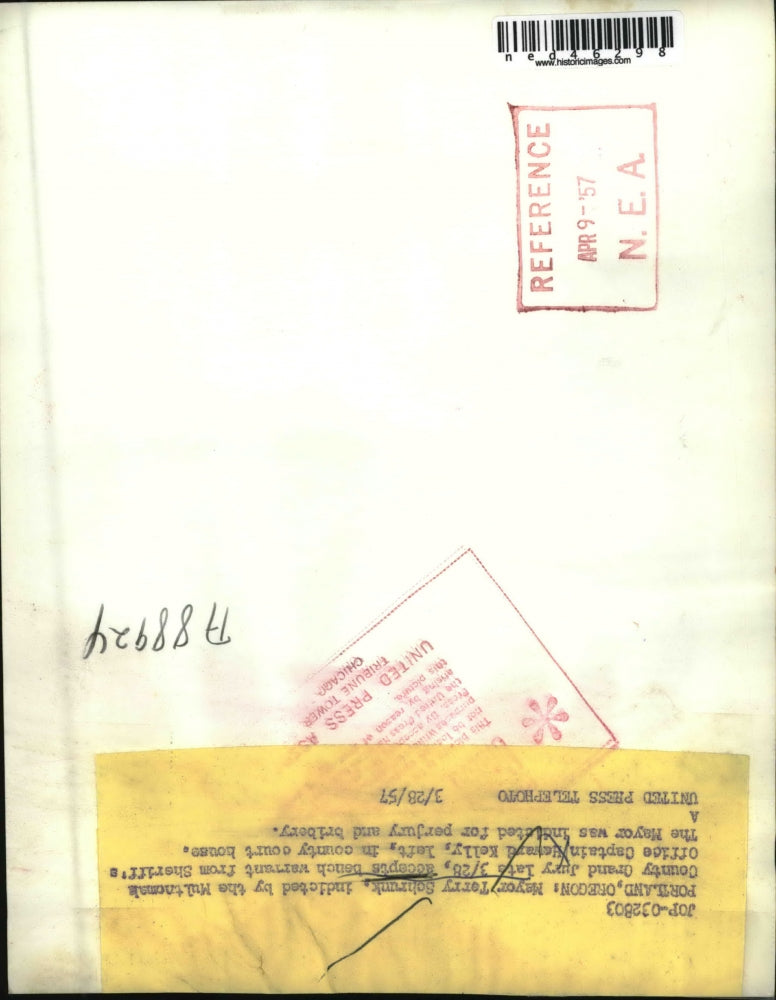 1957 Press Photo Mayor Terry Schrunk & Capt. Howard Kelly