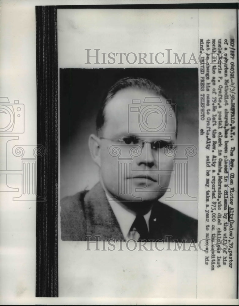 1958 Press Photo Reverend Glen Victor Alty, pastor of Methodist Church