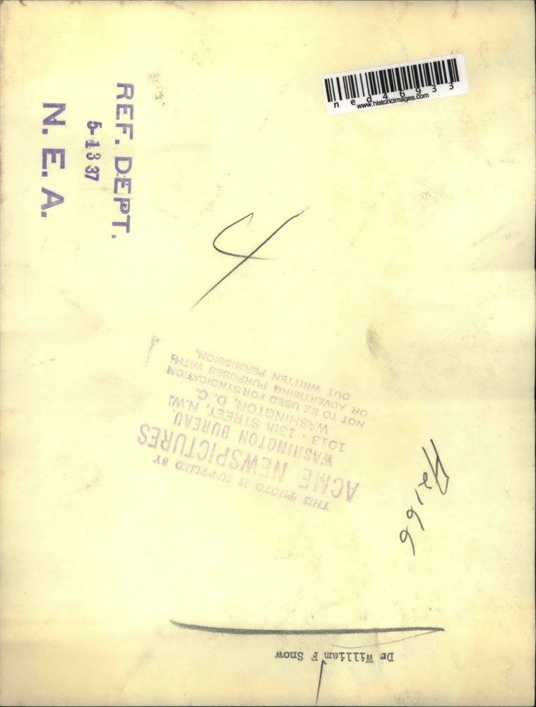 1937 Press Photo Dr. William F. Snow