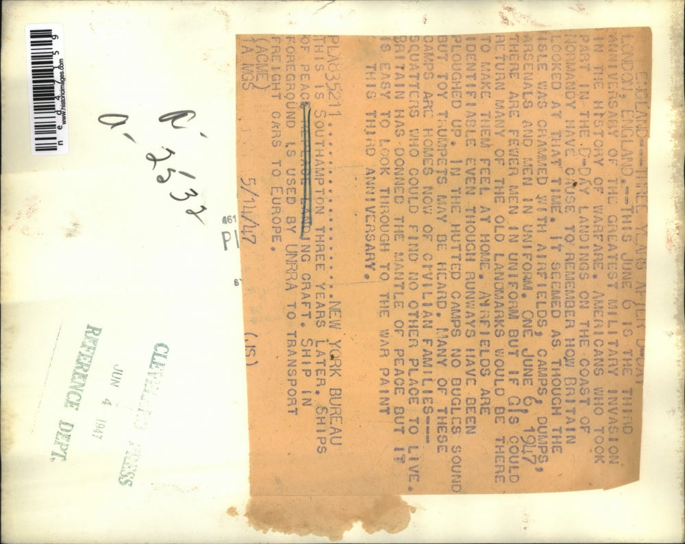 1947 Press Photo 3rd Anniversary of D-Day