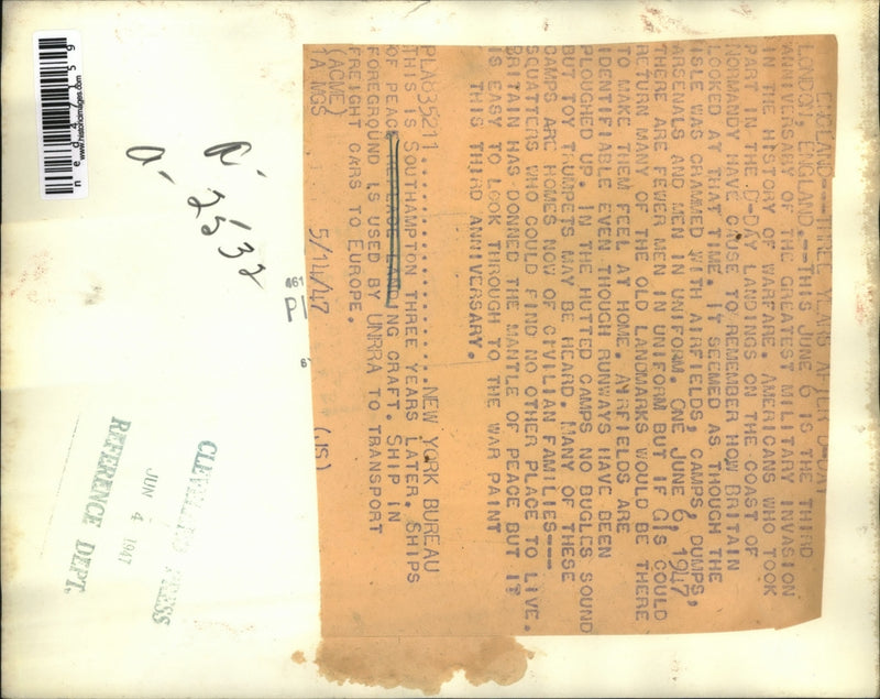 Load image into Gallery viewer, 1947 Press Photo 3rd Anniversary of D-Day
