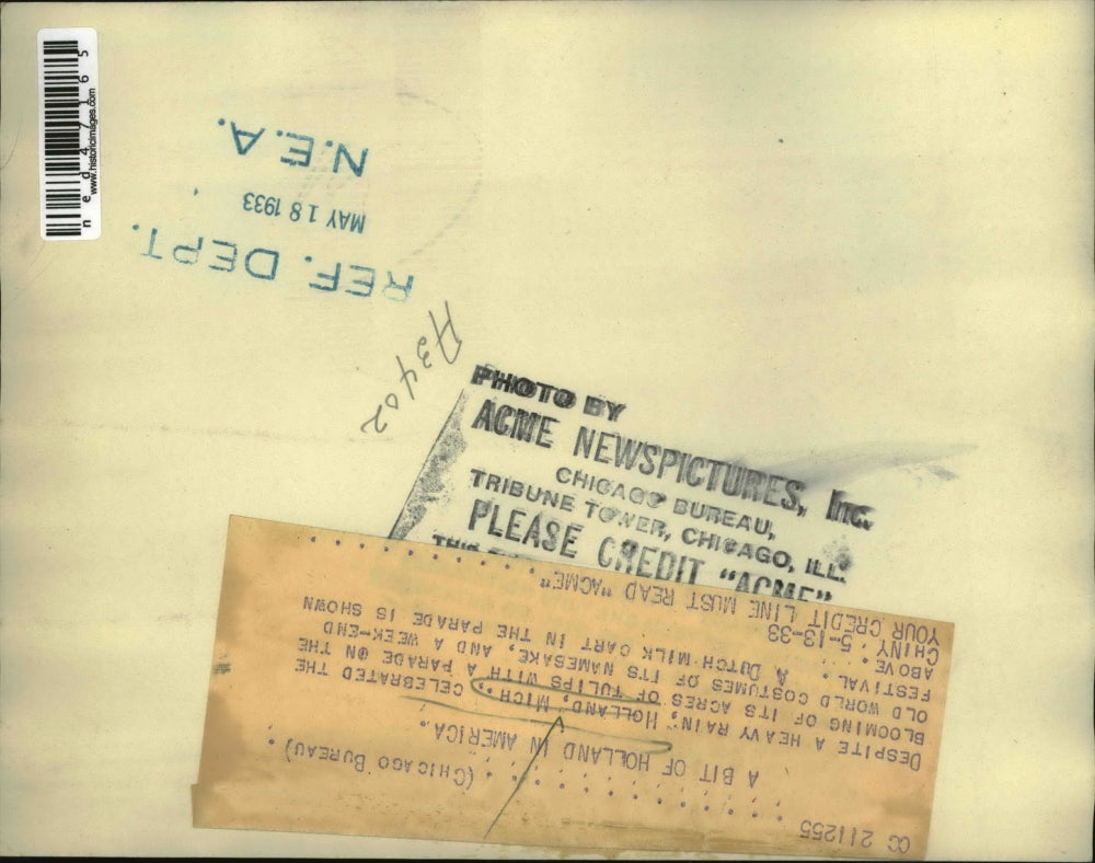 1933 Press Photo Dutch milk cart in the parade in America