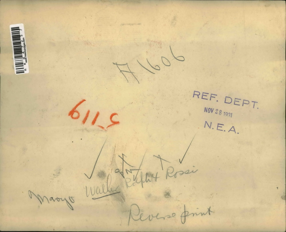 1931 Press Photo Walker, Rolph and Rossi