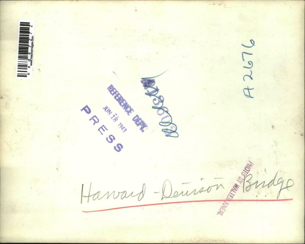 1943 Press Photo Harvard-Denison Bridge