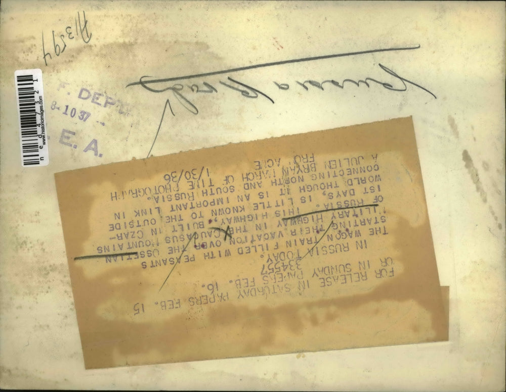 1937 Press Photo Wagon train on the Ossetian Military Highway