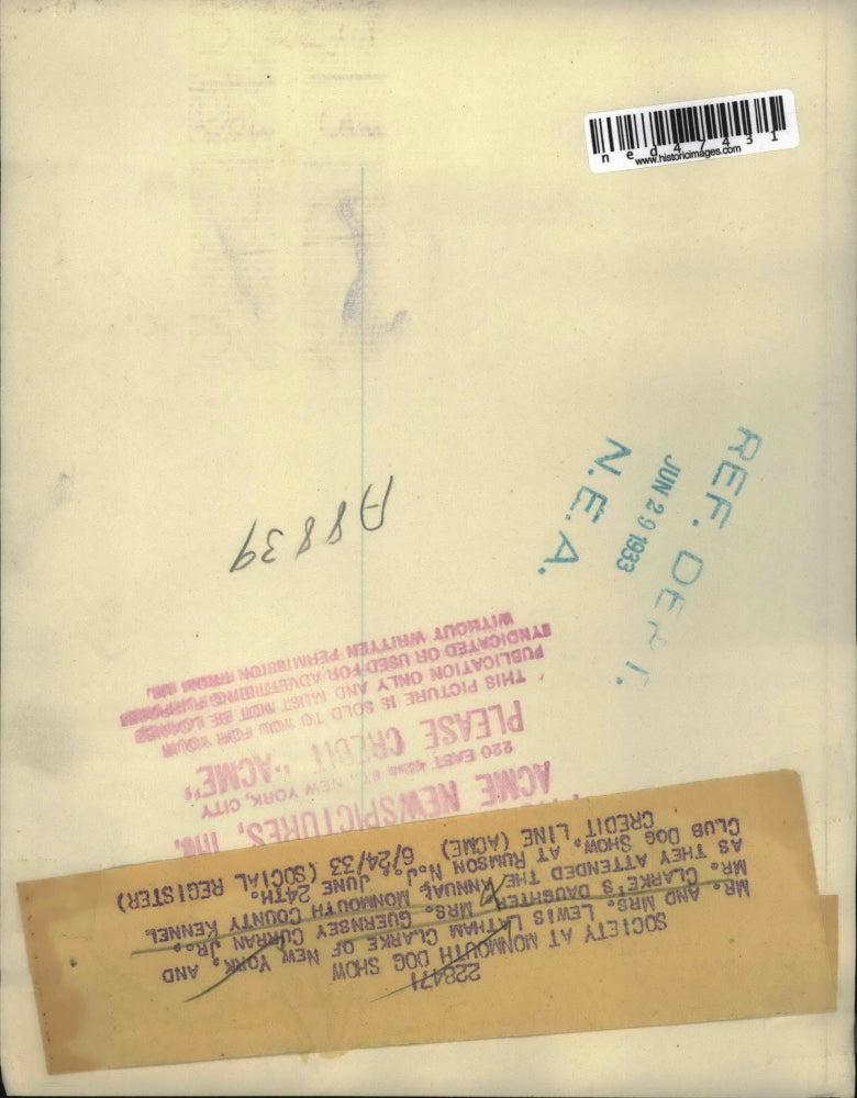 1933 Press Photo Mr. and Mrs. Lewis Latham Clarke with daughter, Mrs/ Curran, Jr