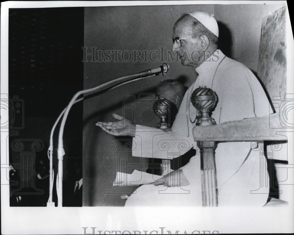 1968 Press Photo Pope Paul VI, speaking to several thousand pilgrims