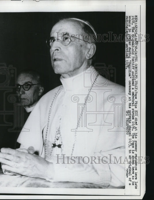 1958 Press Photo Castel Gondolfo Italy Pope Pius XII died at his summer residenc