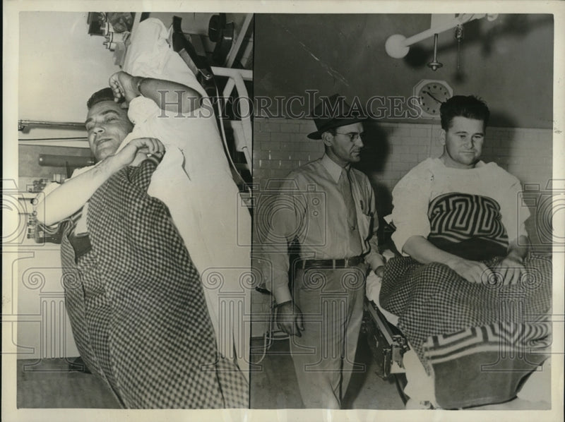 Load image into Gallery viewer, 1939 Press Photo Wanted Howard Taton with Capt Joe Thompson
