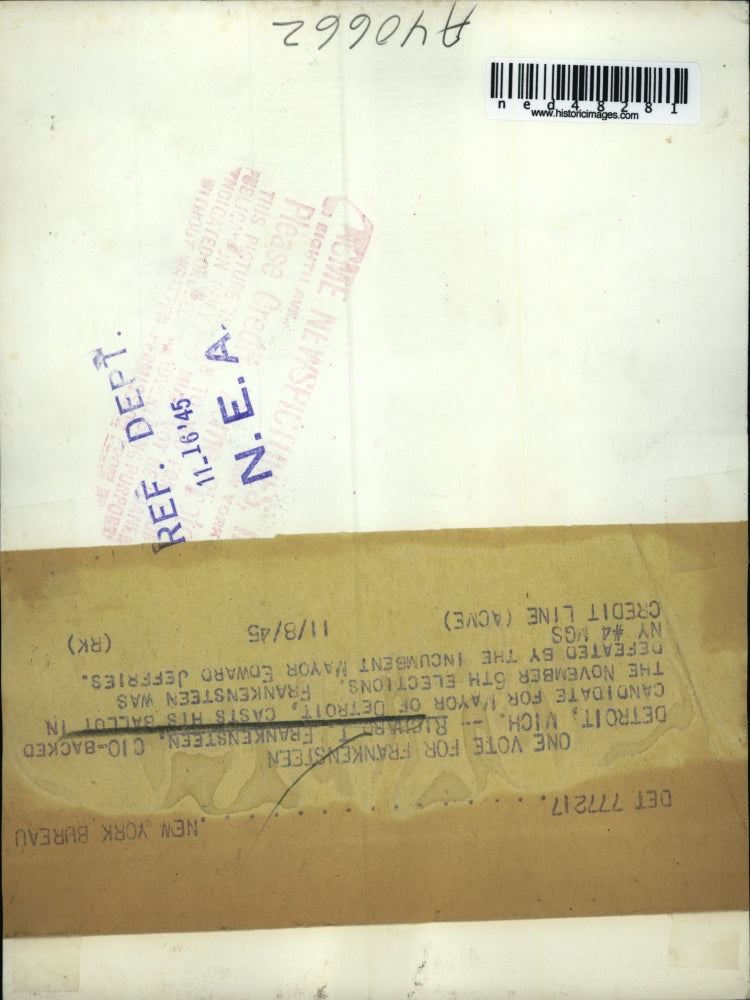 1945 Press Photo Richard T. Frankstein, CIO backed candidate for Mayor