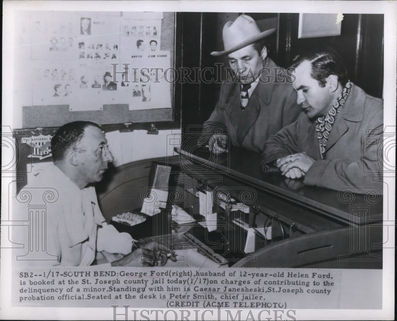 Load image into Gallery viewer, 1951 Press Photo George Ford Married To 12 Year Old Helen Ford In Jail Today
