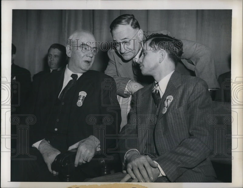 Load image into Gallery viewer, 1949 Press Photo CIO chief Philip Murray, Emil Rieve,TW Union, James Carey
