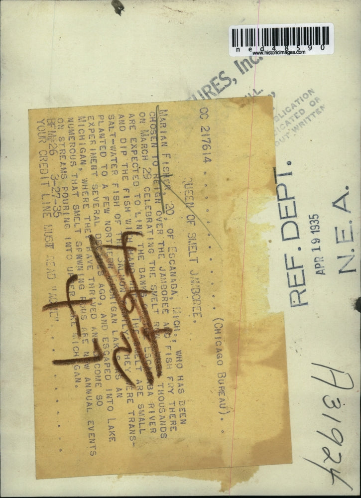 1935 Press Photo Marian Fisher chosen to reign over the Jamboree