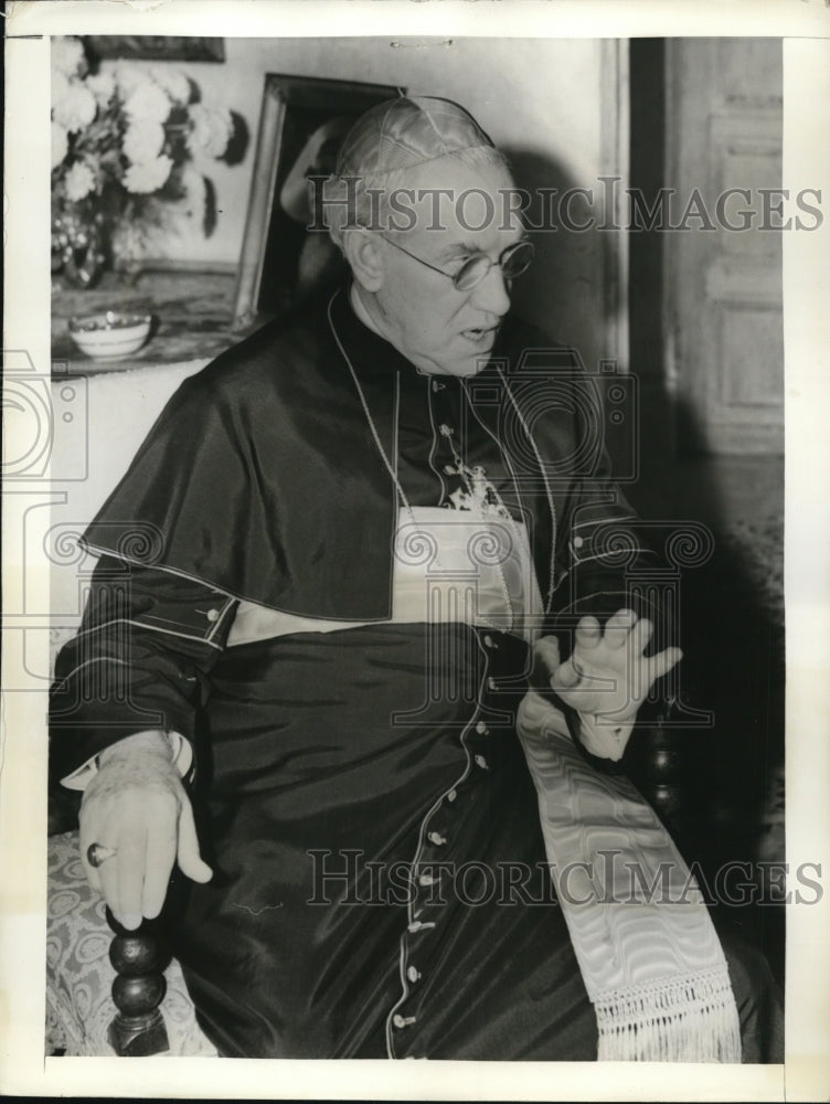 1938 Press Photo Cardinal on his way to Nassau for Vacation