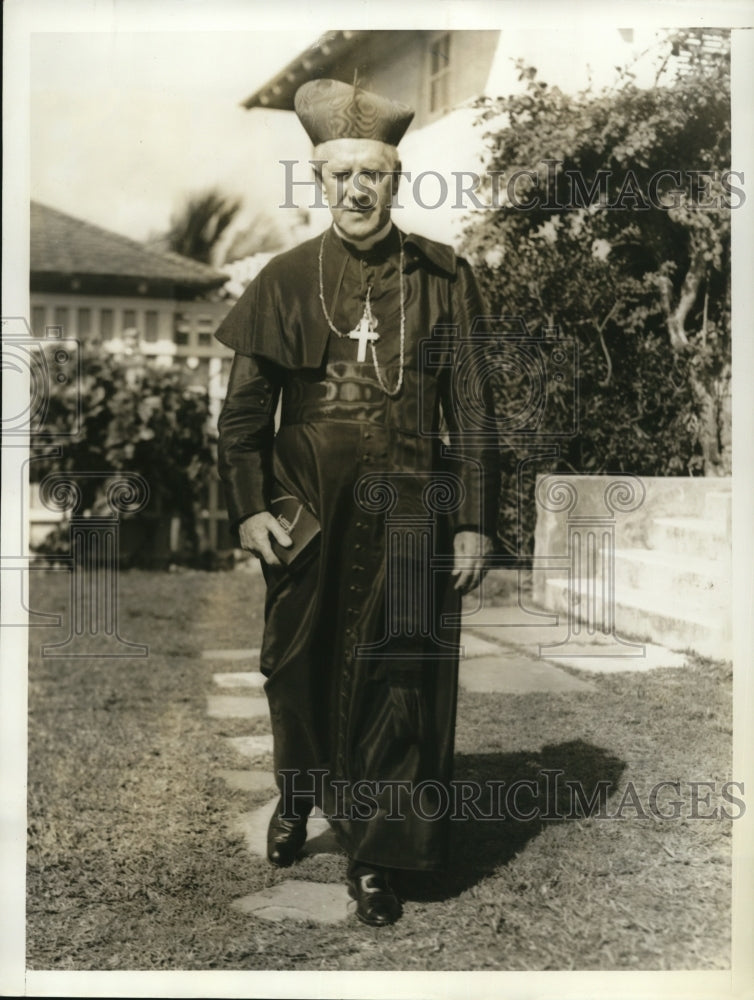 1935 Press Photo Patrick Cardinal Hayes on Vacation, Nassau Bahamas