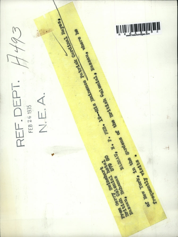 1935 Press Photo Patrick Cardinal Hayes on Vacation, Nassau Bahamas