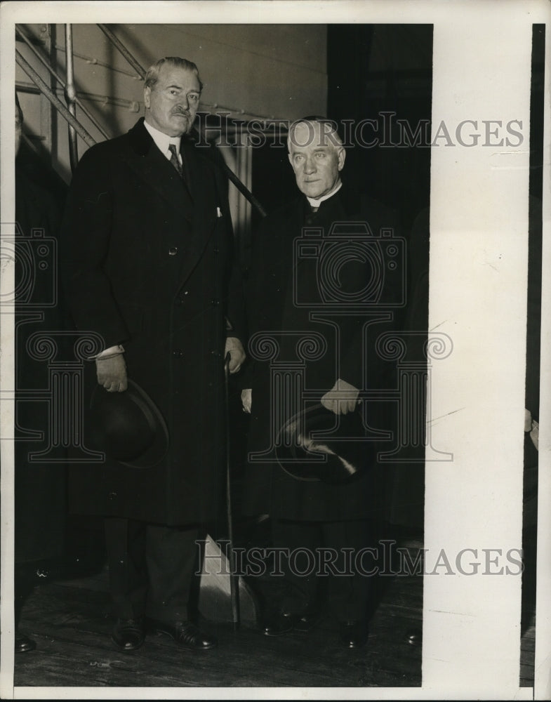 1932 Press Photo Cardinal Hayes, Marquis George MacDonald, SS Carinthia