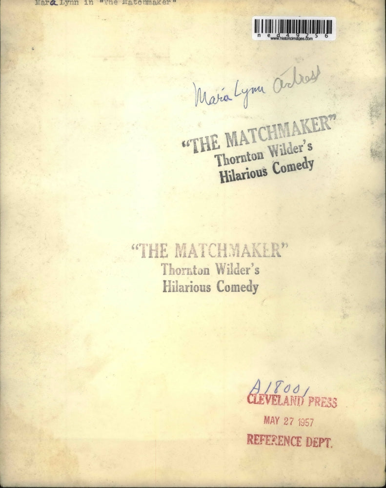 1957 Press Photo Maria Lynn, actress in the comedy film The Match Maker