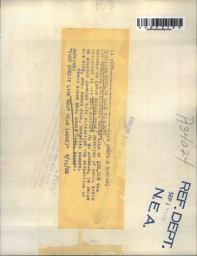 1935 Press Photo Agnes Rose, Hawaiian Dancer