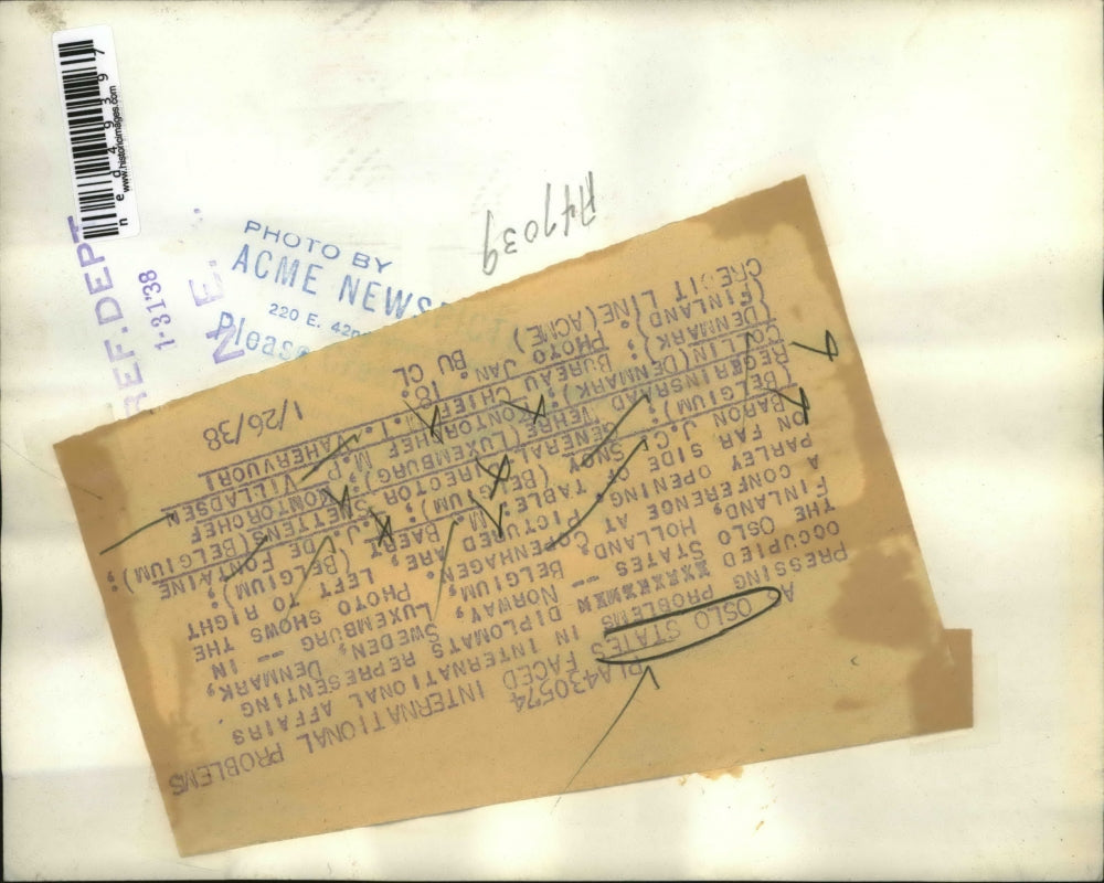 1938 Press Photo OSLO states faced international problems