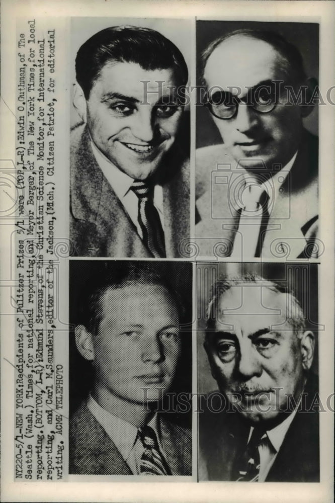 1950 Press Photo Pulitzer Prize's Recipients