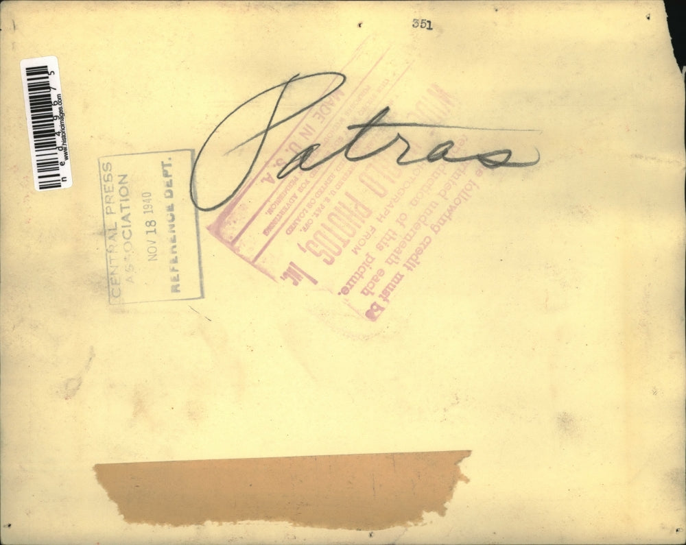 1940 Press Photo A view of a bridge in Patras, Greece - ned49675