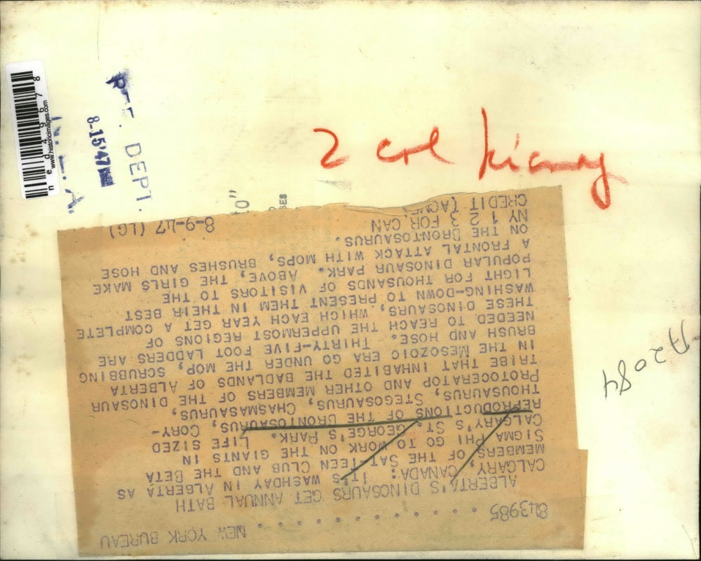 1947 Press Photo Members of the Sat-Teen Club and Beta Signa Phi cleaning