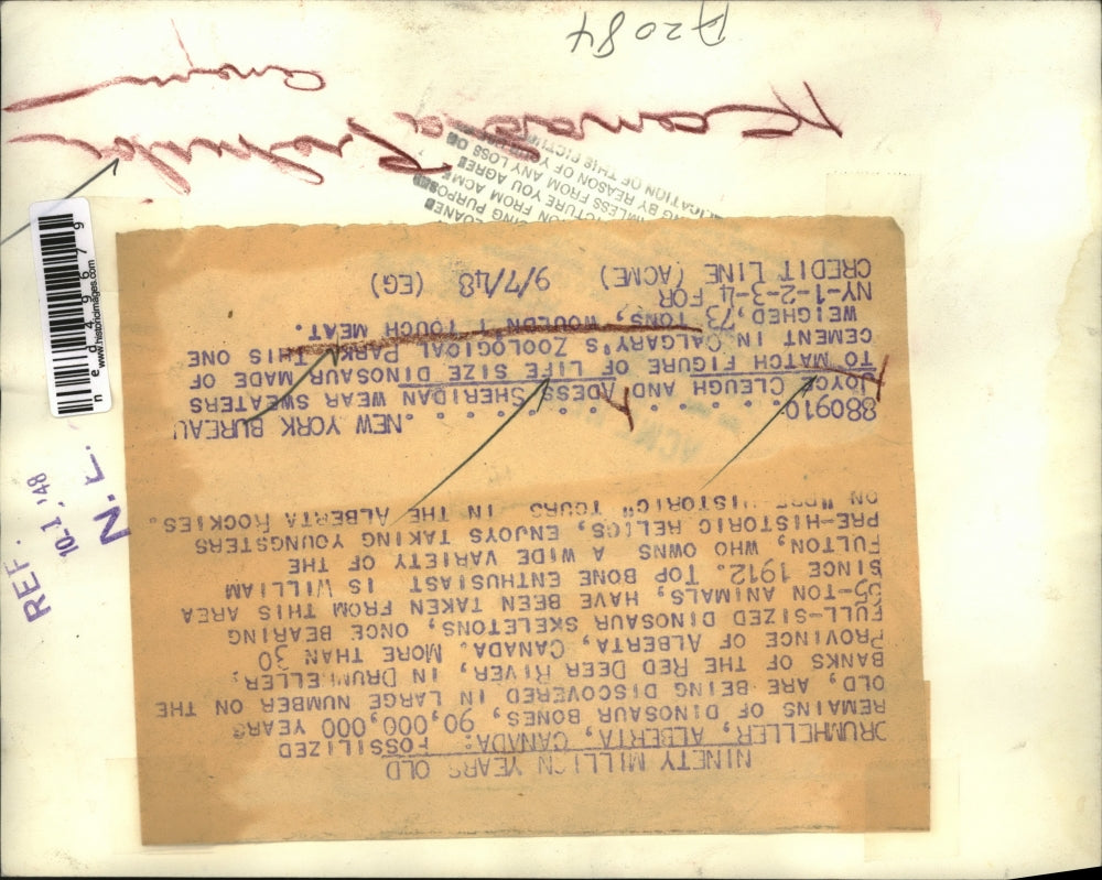 1948 Press Photo Joyce Cleugh and Adess Sheridan at Calgary's Zoological Park