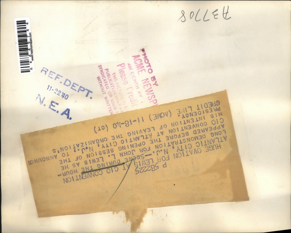 1940 Press Photo People at the demonstration for John Lewis at CIO convention