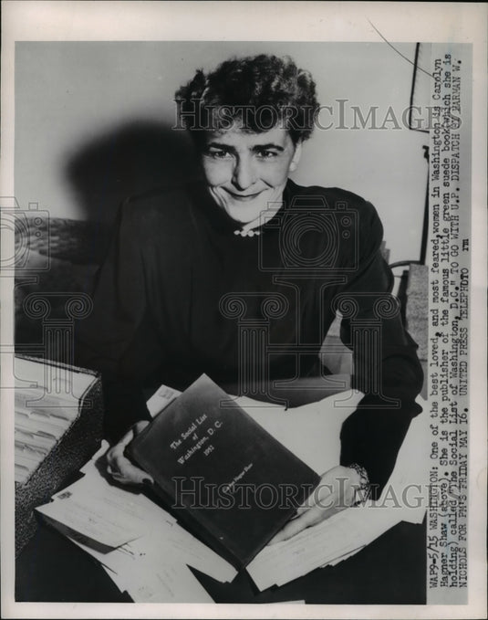 1952 Press Photo Washington Carolyn Shaw publisher of the famous little green