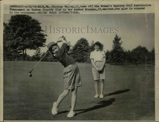 1958 Press Photo Shirley and Roseann Walley at Women Western Golf Association