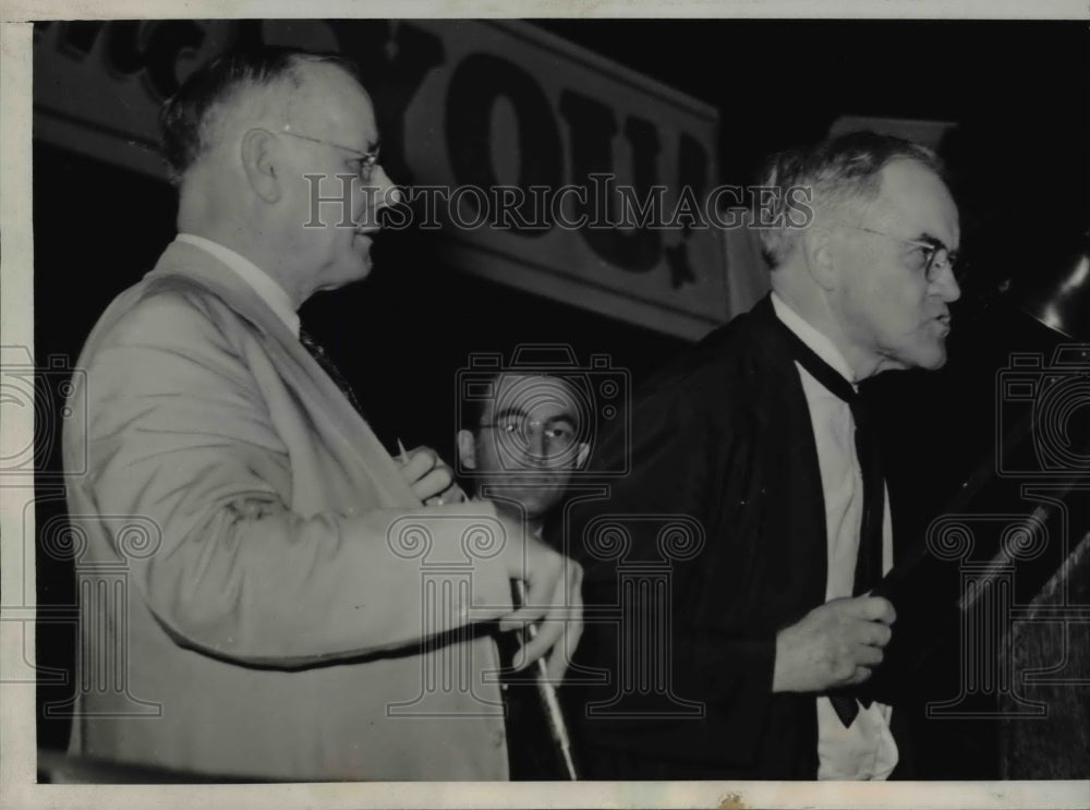 1938 Press Photo Houston Tex AFL convention, Art Altmeyer & Wm Green