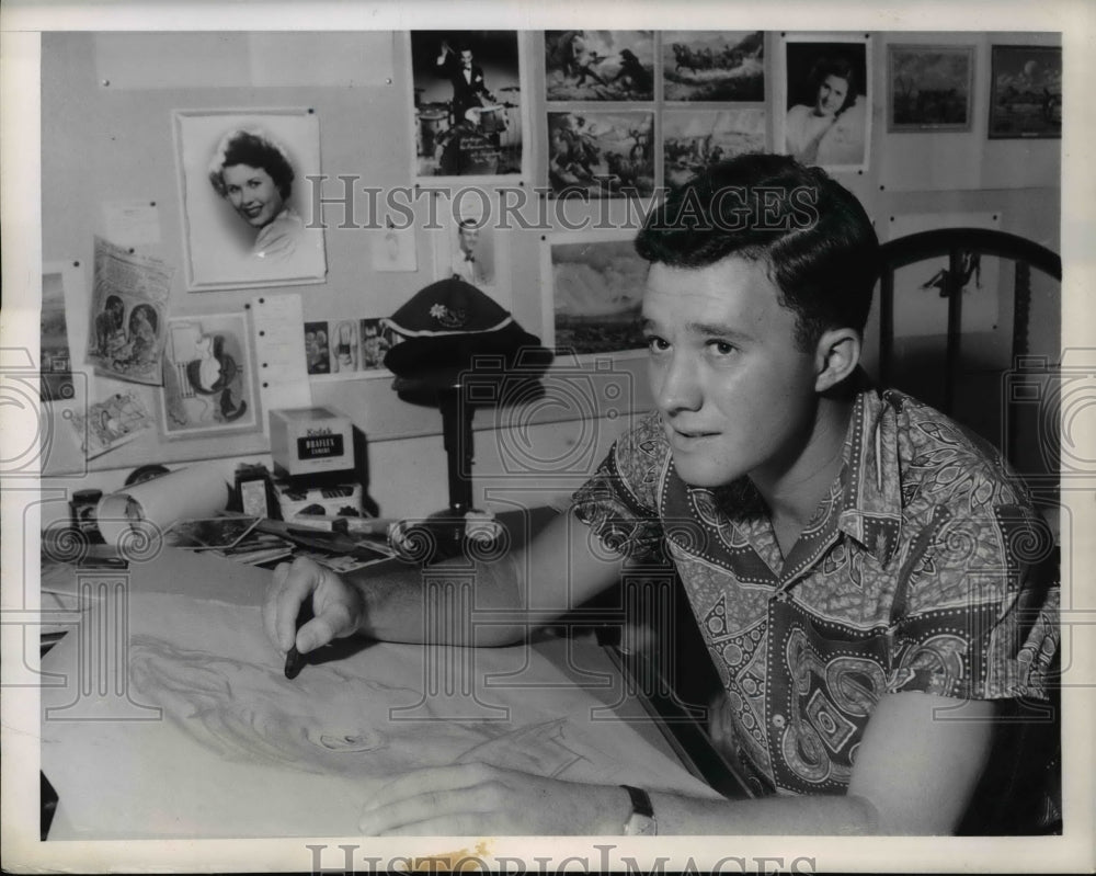1949 Press Photo Doug Cook Boyfriend of Miss America Jacque Mercer